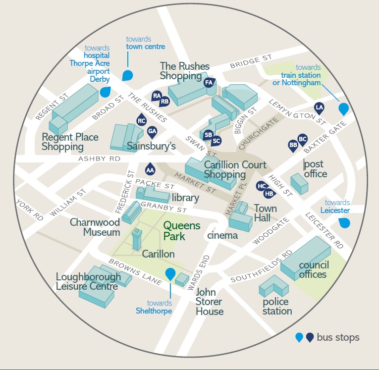 map of loughborough town centre Loughborough Town Centre Resurfacing Trent Barton map of loughborough town centre